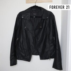 Forever 21 PLUS Size‎ Faux Leather Moto Jacket Size 0X